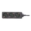 Prelungitor 3 cai, 1.5m, 16A, 3500W, negru, EXTS-3S1.5M/BK