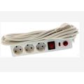 Prelungitor alb, 3 posturi, 3m, 3x1.5mm2, intrerupator, protectie, 16A, EXTS-3S3M-PROT/03