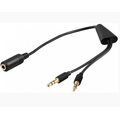 Cablu casca, audio, 2 x jack stereo, 3.5mm, 4 contacte tata, la jack stereo, 3.5mm, mama,