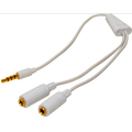 Cablu audio jack stereo 3.5mm 4 contacte tata - 2x jack stereo 3.5mm mama, CABLE-654