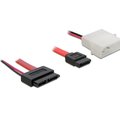 Cablu SATA, Slim-SATA 7+6 pini mama, 2pini Molex , 0.3m, CABSAMO03