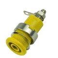 Soclu banana 4mm; galben; 32A;1kV; panou, 1000V CAT III