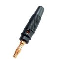 Conector banana, 4mm, negru, izolat, cu surub, aurit, BD5G/BK