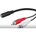 Cablu audio Jack Stereo 2x RCA tata - 3.5mm mama, 0.2m, CABLE-470A