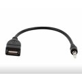 Cablu USB 2.0 A mama - Jack 3.5mm 4P, 4 POLI, 0.2m, negru,  CABLE-USBF/3.5MM4P-0.2
