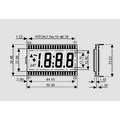 Display LCD, 44.5x16.5mm, DE114RS-20/6,35