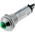 Lampa semnalizare, 12V, led, 8mm, convex, verde, IND8-12G-A