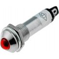 Lampa semnalizare 24v, LED, 8mm, convex, rosu, IND8-24R-A