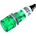 Lampa semnalizare 230VAC, neon, 10mm, verde, orificiu montare 10mm, NI-1FGN
