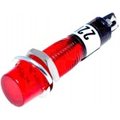 Lampa panou, neon rosu, 230VAC, 7,5x32.8mm, orificiu de montaj 7,5 mm, NI-2RD