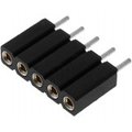 Soclu; şiruri pini; mamă; PIN: 5; contacte întoarse; drept; 2,54mm, ZL307-1X5
