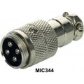 Conector tata, microfon, 4 contacte, cablu, MIC344