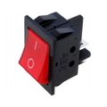 Comutator basculant, OFF-ON, 15A, cu lampa rosu, 4 pini, DPST, orificiu montare 31x22.3mm, RSI2013C3RD