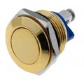 Buton antivandal, OFF-(ON), 19mm, IP65, auriu, SPST-NO, M19, orificiu montare Ø19mm, V19-10-G