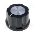 Buton plastic, pt potentiometru, Buton rotativ; cu flanşă; bachelită; Øax: 6,35mm; Ø24x16mm, G26-S