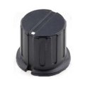 Buton plastic potentiometru, ax 6.35mm, negru, bachelita, GWB15BK
