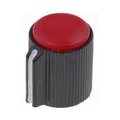 Buton plastic, potentiometru, rosu, ax 6.35mm, KK-10
