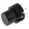 Push buton, negru, OFF-(ON), PCB, KS01-BV-BLACK