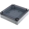 Cutie ABS, 130x130x35mm, gri, IP67, panou transparent, fumuriu, PC125/35LT, FIBOX