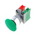 Intrerupator de siguranta verde, fara mentinere, NC, NO, orificiu montare Ø22mm, EB22-1-O/C-G