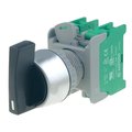 Comutator rotativ, 2 pozitii, fara mentinere, (ON)-OFF-(ON), 2xNO, orificiu montare Ø22.5mm, LRS22-2-O-BK, RETURN