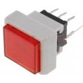 Push buton, DPDT, ON-ON, patrat, led, rosu, 12.5x12.5mm, PB6133FAL-1