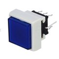 Push buton monostabil, ON-(ON), patrat led, albastru, PB6133FBL-4