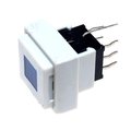 Push buton bistabil, patrat, 12.5x12.5mm, DPDT, ON-ON, led albastru PB6135FAL-4