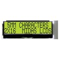 Afisaj LCD, 16x2, NEGRU-VERDE, I2C, MCCOG21605C6W-SPTLYI MIDAS