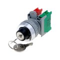 Intrerupator rotativ, 2 pozitii, cheie, NO+NC, orificiu montare Ø30mm, KS30-1-O/C