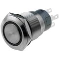 Buton antivandal, ON-ON, 0.5A/220VAC, bistabil, IP65, SPDT, M19, orificiu montare Ø19mm, V19-21R-24Y-S