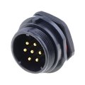 Conector circular, 7 pini, tata, IP68, 500V, 15A, SP2112/P7, WEIPU