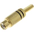 Conector RCA; mama, metalica, negru, CC-108B