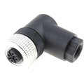 Conector M12, 4 pini; mama; in unghi; M12; 4A; ELWIKA4012PG7