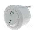 Intrerupator basculant, ON-OFF, 20A/12V, 2 pini, SPST, alb, orificiu montare Ø20.2mm, R13112A02WW2