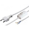 Cablu alimentare cu comutator, 1.5m, alb, S1W-2/07/1.5WH