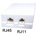 Priza telefon, dubla, aparenta, RJ11, RJ45, PR5056