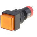 Push buton, ON-(ON), SPDT, IP40, portocaliu, iluminat, orificiu montare Ø10mm, V10F-11-230O