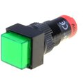 Push-buton, ON-(ON), SPDT, IP40, verde, iluminat, orificiu montare Ø10mm, V10F-11-230G