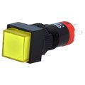 Push buton, ON-ON, SPDT, IP40, galben, iluminat, orificiu montare Ø10mm, V10F-11Z-230Y