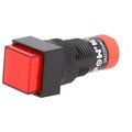 Push buton, patrat, 2 pozitii, ON-ON, SPDT, IP40, rosu, orificiu montare Ø10mm, V10F-11Z-R