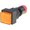 Push buton, ON-(ON), SPDT, IP40, portocaliu, iluminat, orificiu montare Ø10mm, V10F-11-230O