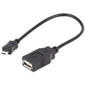 OTG cablu, USB 2.0; USB A soclu, USB B micro mufa; 0.2m; AK-300309-002-S