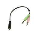 Adaptor casca, cablu jack 3.5mm, mama, stereo, la 2x jack 3.5, 3 pini, CABLE-J204