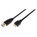 Cablu USB 3.0; USB B, micro usb; nichelat; 1m; negru; 28AWG; CU0026