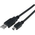 Cablu USB 2.0; USB A mufa, USB B mini usb; nichelat; 3m; CU215-030-PB