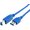 Cablu USB 3.0; USB A mufa, USB B mufa; nichelat; 1.8m; albastru; CU301-018-PB