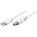 Cablu USB, USB A soclu, USB A mufa; 1m; alb; CUSB-AM/BM-1.0WH