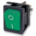 Intrerupator ROCKER; iluminat, verde, ON-OFF, 16A/250VAC, 4 pini, DPST, orificiu montare 30x22.1mm, C6053ALNAM
